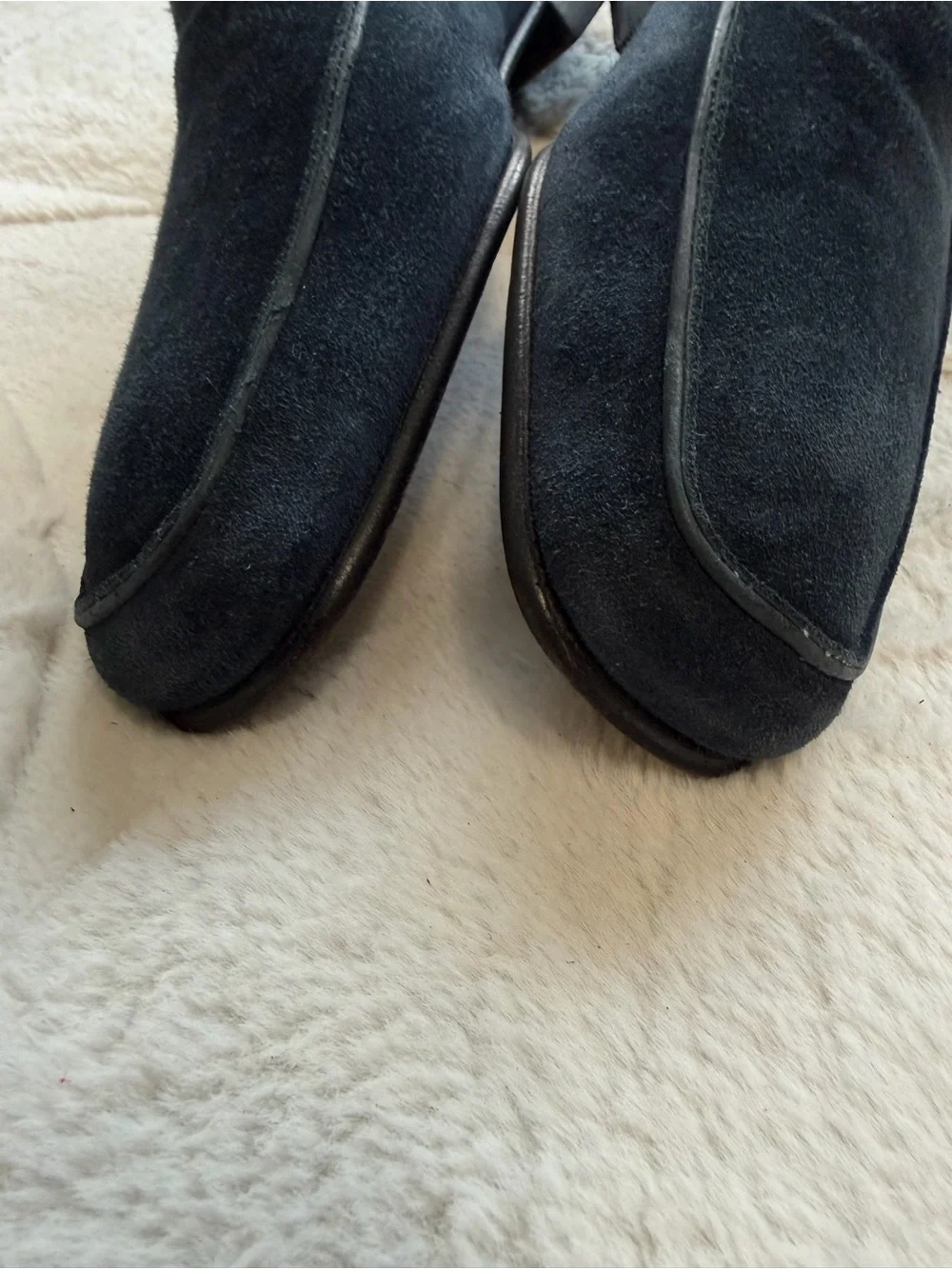 $850 Ferragamo Men's Navy Blue Suede Slip-On Loafers 8.5 D